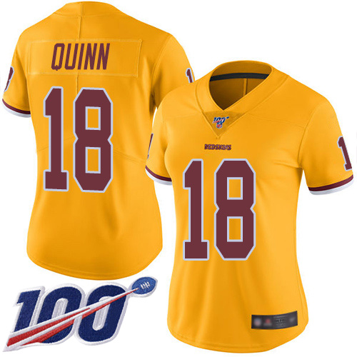 Washington Redskins Limited Gold Women Trey Quinn Jersey NFL Football 18 100th Season Rush Vapor